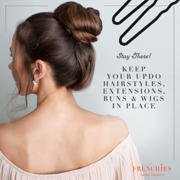 French Twist Hair Pins Flocked Velvet 20 Count Black Secure Updos main image 8